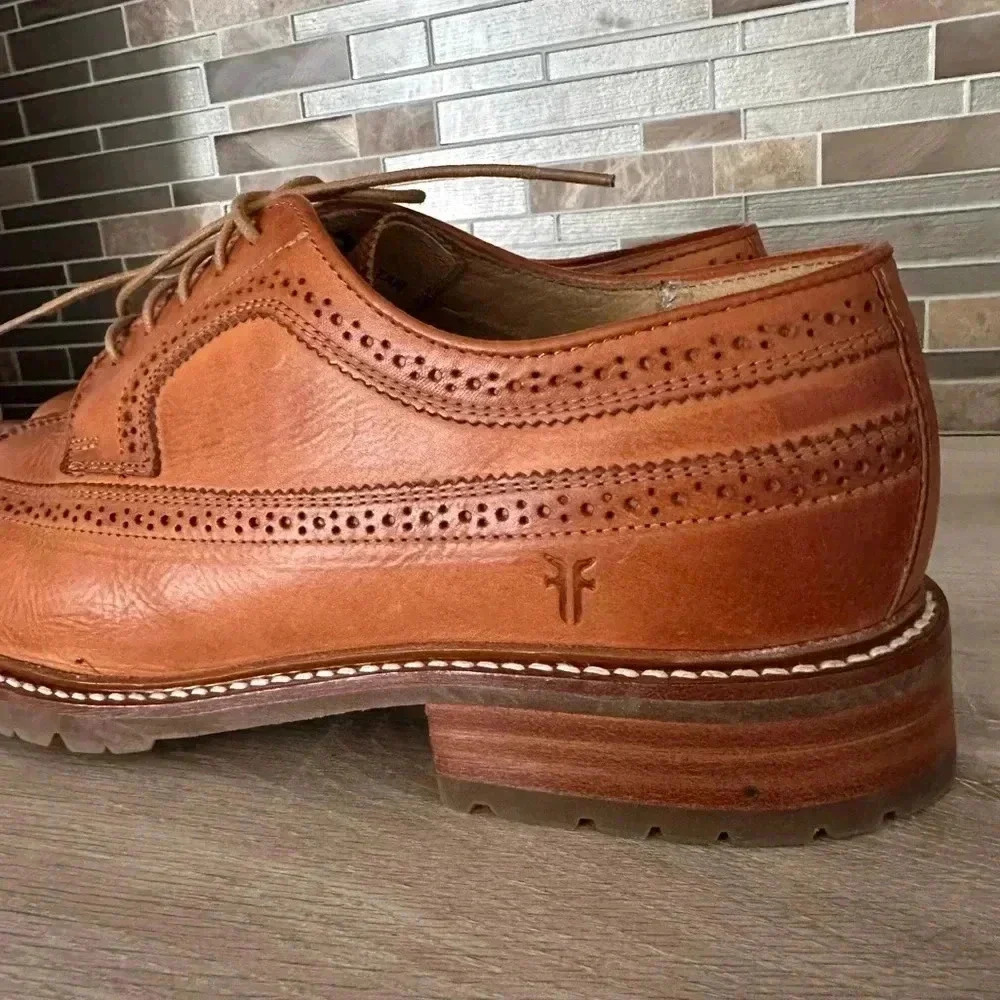 Frye Mens James Lug Brown Leather Oxford Dress Shoes Wingtip Size 12 - Picture 11 of 11